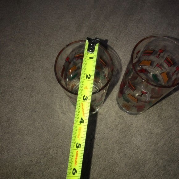 Vintage Sandcastle Bucket Bird Fish HIGHBALL GLASSES (2) OCEAN BARWARE - Picture 5 of 12